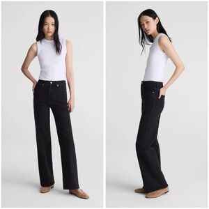Madewell The Wide-Leg Jean in Super Stretch Denim Black Frost Size 30 NWT
